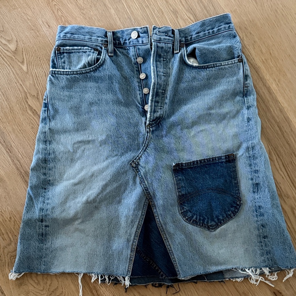 Agolde Blue Denim Skirt